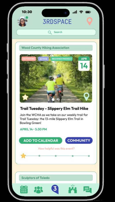 A mockup of third space's discover page 