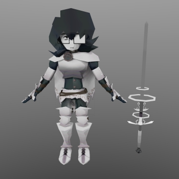 An image showing a render of the character with no pixel filter