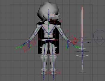 An image showing the rig joints of the character